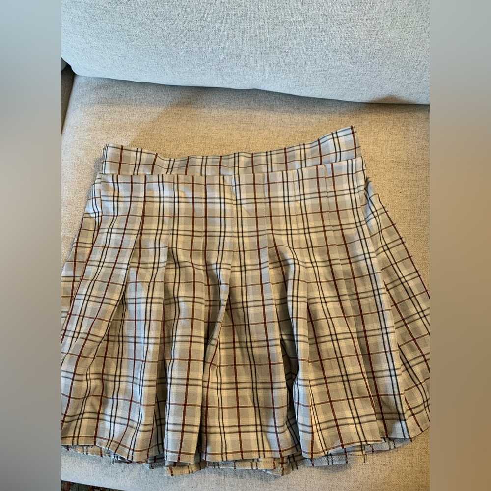 Plaid Pleated Skirt